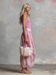 Casual And Flowy Striped Printed Chiffon Long Skirt