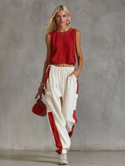Casual & Stylish White Cargo  Cotton-Linen Pants