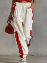 Casual & Stylish White Cargo  Cotton-Linen Pants