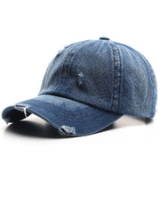 Fashion Retro Ripped Washed Distressed Denim Baseball Cap